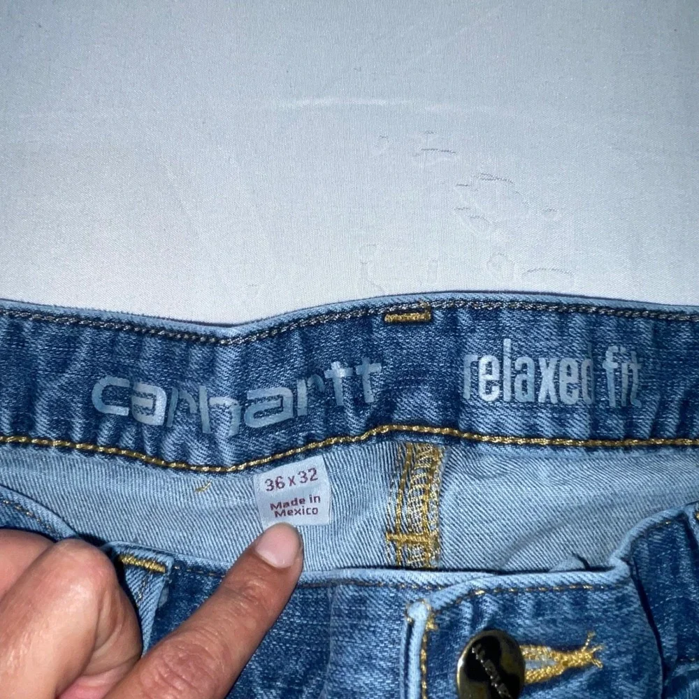 Carhartt Relaxed Fit Jeans Mens 36x32 Blue Denim Straight Leg 102804-964